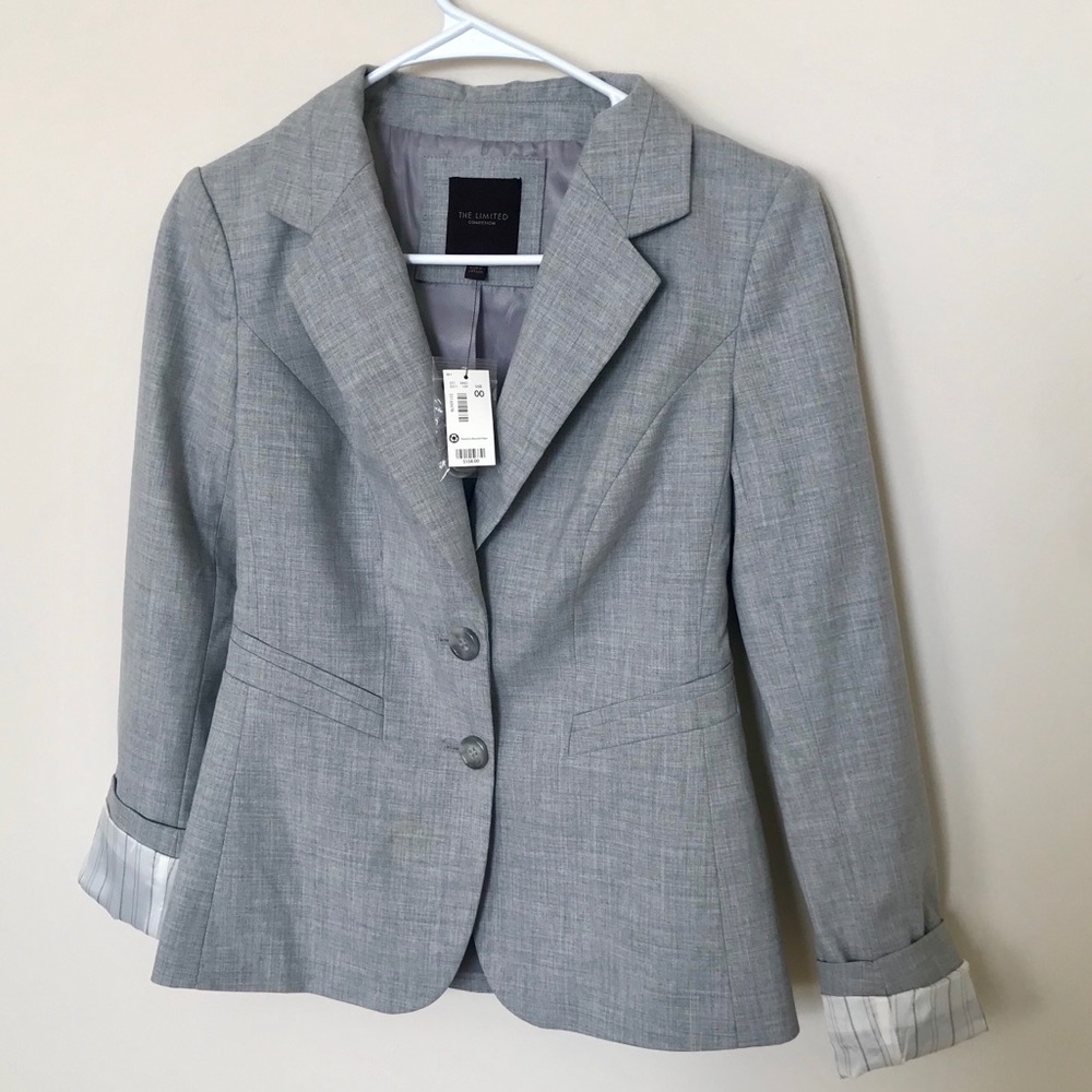 NWT! Gray Fitted Blazer